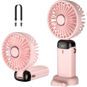 Portable & Wearable Neck Fan USB Rechargeable Mini Hanging Band Fan with Five Speed Wind Handheld Installation for Outdoor Use