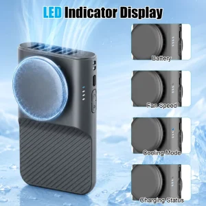 Portable Wearable Plastic Waist Fan 5000mAh Rechargeable Semiconductor Cooling Belt Fan Hands Free Cooling Household Car