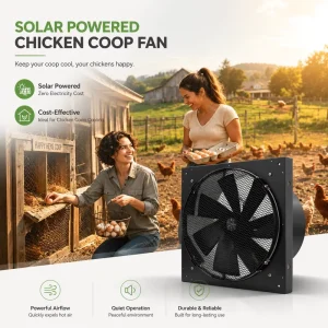 Poultry House Ventilation Solar Power Galvanized Steel IP68 Brushless DC 24V Motor Wall Mounted Axial Fan OEM ODM Heat Extractor