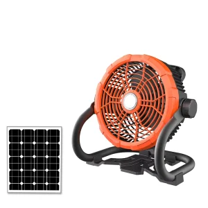 Power Table Portable Rechargeable Fan Electric Fan Home Solar Outdoor Camping Fan With Panel and Battery
