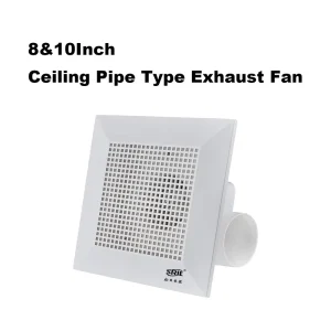 Powerful 110V 240V Ceiling Mounted Square Silent White 8 Inch Household Exhaust Fan for Hotel House Bathroom with Oil Bearing