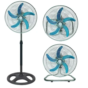 Powerful 3 In1 Industrial Fan Mechanical Plastic Outdoor Garage Pedestal Round Flow 18 Inch