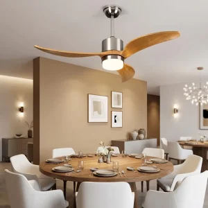 Powerful 52 Inch Energy Saving Electric Decorative Indoor Ceiling Fan with LED Lights and Remote for Indoor
