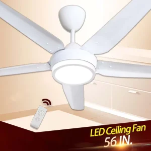 Powerful Breeze Modern 5 Blades Industrial Type 42 56 Inch AC LED Light Ceiling Fan with Remote Control with High Quality Motor