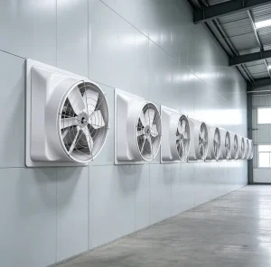 Powerful FRP Cone Exhaust Fan for Poultry Farm Customizable ODM Fiberglass Blower Low AC DC Mountable Roof Exhaust Box Cooling