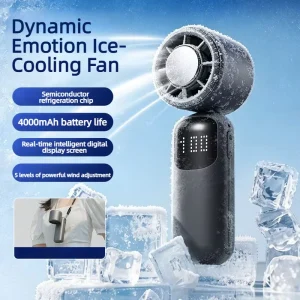Powerful Hand held Electric Cold Fan USB 4000mAh Strong Wind Mute Portable Outdoor Wearable Belt Clip Waist Fan