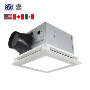 Powerful Ventilation Fan 12 Inch Energy Star Humidity Sensor Delay Timer Exhaust Fan With Light ETL HVI 5CCT Vent Fan Bathroom