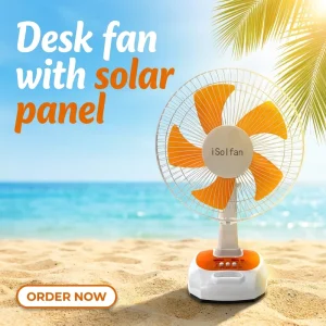 Powerful Wind Solar Rechargeable Fan Quiet Oscillating Design Energy Efficient Cooling Fan