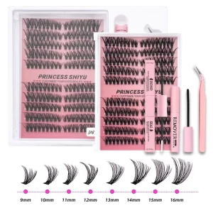 Pre Cut DIY Lash Clusters Handmade Fan Eyelash Extensions V Shape Base Natural Soft 8MM-18MM 10 Rows Private Label