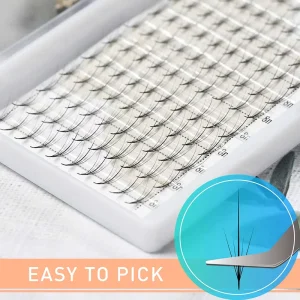 Pre Made Eyelash Extension 3d Fans in Box Spike Eyelash Extensions Premade Fans Vendor