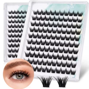 Pre glued Lash Clusters No Glue Needed DIY Lash Extension Thin Fan shaped Lashes Self stick Press on Lashes Plant