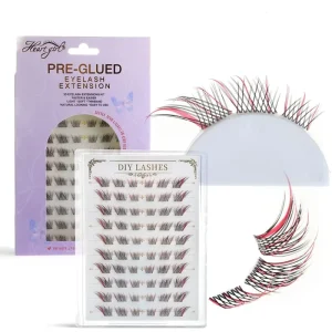 Premade 8D 10 Rows 60 Clusters Fox Cat Eye Style Handmade PBT Material Fan Eyelash Cluster Kit Glueless Eyelash