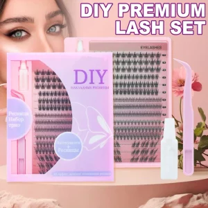 Premade Individual Fan Lash Extension Kit Segment Handmade Lashes 15 Rows 8-18mm Length DIY Natural Soft Fan