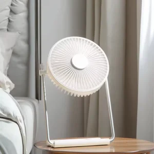 Premade Volume Fan Rechargeable Cooling Fans Air Cooler Desktop Retractable Led Light Home Hanging Mini Office Desk Fan Portable
