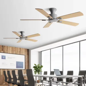 Premium 52″ Modern Ceiling Fan for Indoor Living & Dining Spaces Decorative Plywood Blades Remote Controlled