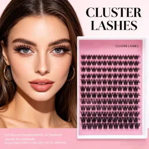 Premium Cluster Lashes 10 18mm Mixed Lengths Natural Fan Shaped DIY Eyelash Extensions Lightweight Soft Fiber False Lashes for Salon
