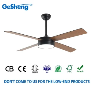 Premium Grade 52Inch Plywood Ceiling Fan With Light and Remote BLDC Copper Motor Low Noise Downrod Mount Led Ceiling Fan