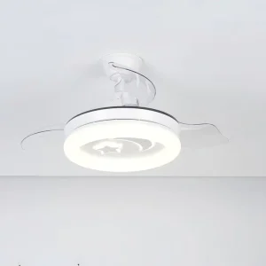 Premium LED Decorative Ceiling Fan with Silent Motor for Bathroom Use Modern Design Luxury Residential Projects
