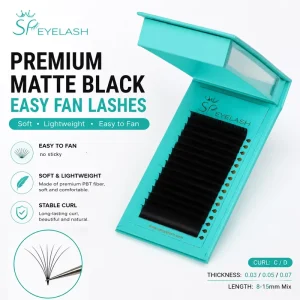 Premium PBT Easy Fanning Lashes Extension Fast Blooming Self Fan Individual Eyelash Extension Tray Supplies