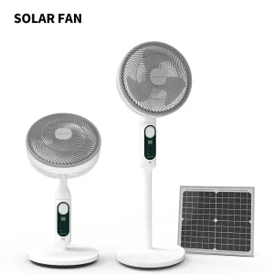 Premium Solar Fan with Pure Copper Brushless Motor Ultra Quiet 32dB Operation 360° Oscillation for Whole Room Air Circulation