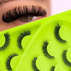 Premium Strip Lashes Cluster Lash Cat Eye Faux Mink Reusable 3D Effect Mixed Thickness Custom Logo False Strip Lashes