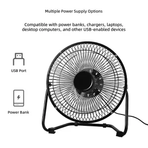 Price Mini 6 Inch USB Pedestal Desk Fan with 360 Degree Rotation Strong Wind Metal Construction for Household Outdoor Use