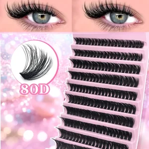 Private Label D Curl Diy Eye Lash Clusters Vendor Boxing Fluffy Diy Cluster Lashes Kit Custom Logo Lash Clusters