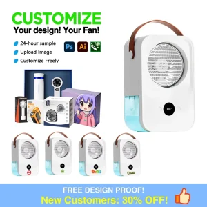 Private Label Desktop air Cooler Portable Outdoor Circulating Fan Business Office Mist Fan Heat Wave Promotional Gift