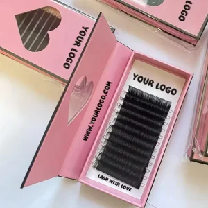 Private Label Eyelash Series Lightweight Fan shaped Matte Black Thick Style Easy Fan Press On Loose PBT Extension Eyelashes