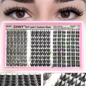 Private Label False Eyelash Extension Kit in DIY Custom Manga Cluster Lashes Set Packaging Fan Ribbon Segmented