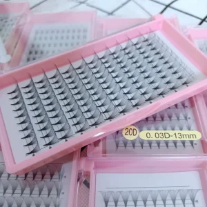 Private Label Handmade Heatbonded 0.03mm 20D Narrow Fans Faux Mink Premade Lash Extension Fans with 0.03mm