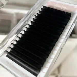Private Label Matte Black Cashmere Volume Easy Fan Silk Individual Light Weight Lash Extensions Trays Supplies