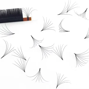 Private Label Premium Volume Eyelash Extension Supplies Matte Black Velvet Cashmere Lash Extension Tray Easy Fan Lash