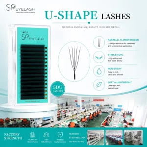 Private Label U Shape YY Lash 3D 4D 5D Parallel Fans Lash Extensions 0.07mm Custom Lashes Vendor OEM