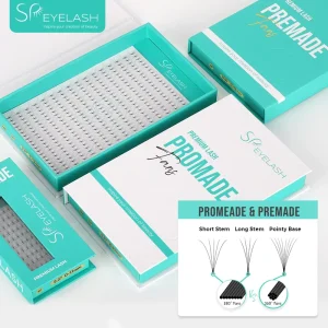 Private Label Wispy Pre Made Lash Extensions 3d 10d 12d 20d Superroots Mega Premade Volume Fan Long Stem Promade Fans