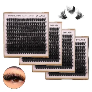 Private Label logo 200D DIY Cluster Eyelashes Private Label DIY Segment Lashes Cluster Kit Eye Lashes Clusters Vendor