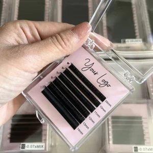 Private logo 6 12 Lines Hybrid Wispy Mega Volume 03 05 07 C D CC Individual Volume Easy Fan Supplies Cashmere Eyelash Extensions
