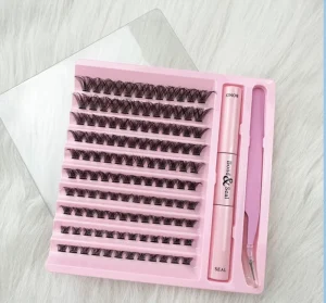Professional Eyelash Extension Beginner Kit Portable Lash Fan with Tweezer Set for False Eyelash Application