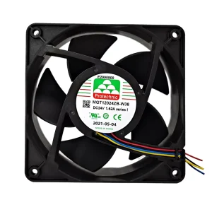 Protechnic 24V PWM Industrial Axial Flow Cooling Fan MGT12024ZB W38 Plastic OEM ODM Electric Ball Bearing 120x120x38mm 6000RPM
