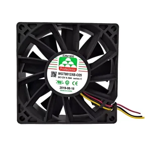Protechnic 80*80*25mm Silent Axial Flow Exhaust Fan MGT8012XB O25(C) 3600RPM 12V Electric 0.39A Ball Bearing OEM Customizable