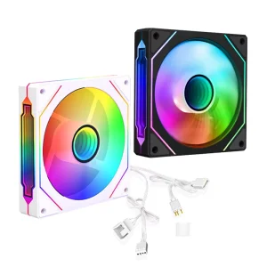 QiuzAim 120mm Prism 4Pro RGB Fan with ARGB Sync High CFM Airflow 1.5mm H2O Static Pressure Low Noise 20dBA for PC Cooling Build