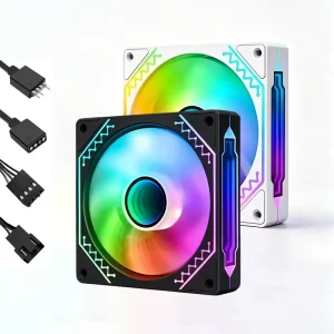 QiuzAim ARGB Fan 120mm Silent Cooling Fan 5V 3Pin PWM Motherboard Link Light Effect Computer case Cooling Fan Factory Bulk Sales
