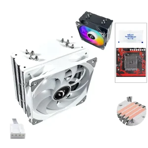 QiuzAim Computer CPU Cooler 120mm Tower Type 4 Heat Pipe Black Ice High air Volume AM3 AM4 AM5 Desktop High performance PWM Fan