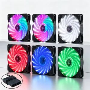 QiuzAim Full Set 120mm RGB PC Vent Fan 4 Pin Connector Quiet Cooling Fan for Gaming & Student Computer Factory Direct Bulk Price