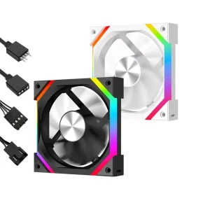 QiuzAim Prism 120mm Temperature Control Silent ARGB Colorful Divine Light Synchronous Chassis Cooling Fan 5V3 Pin Interface