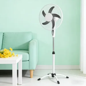 Quality Indoor 45w Low Power 110v White Electric Ac Standing Fans America 16 Inch Floor Stand Fan