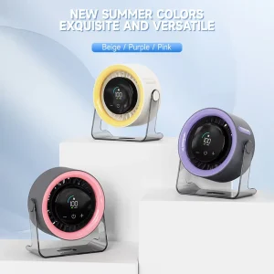 Quiet 100 Speed Smart Display Mini USB Desk Fan Rechargeable 3000mAh Battery Outdoor Wall Mounted Portable Small Cooling Fan