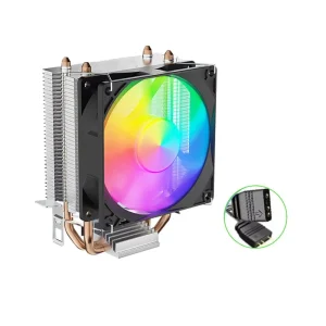 Quiet 21dB CPU Cooling Fan 1800RPM 48CFM 60000H Lifespan 3Pin Hydraulic Bearing 80W TDP Cooler for Home Office Desktop