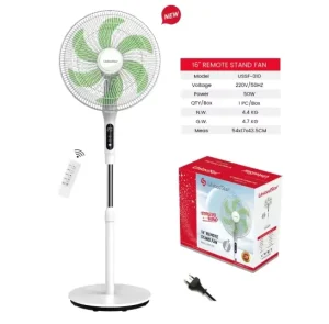 Quiet Electric Fan with Remote Control Strong Wind AC Power for Household Use for Dormitory Bedroom