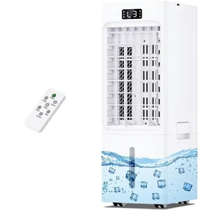 Quiet Energy Saving Mobile Air Cooler with Wheels Easy Installation Ice Cooling Remote Control Purified Air